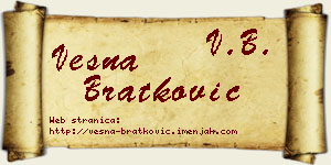 Vesna Bratković vizit kartica